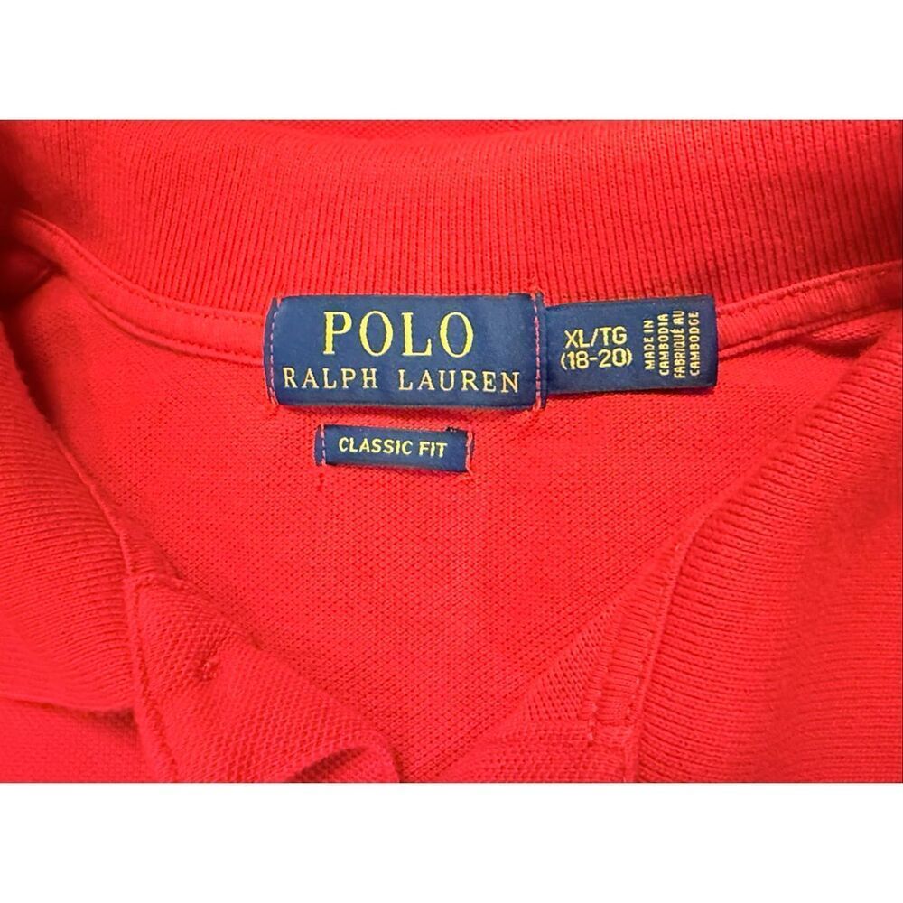 Polo Ralph Lauren Classic Fit Boys Long Sleeve Polo Ref Blue Pony Sz. XL - Picture 13 of 15